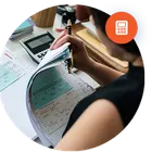 An accountant reviewing financial statements