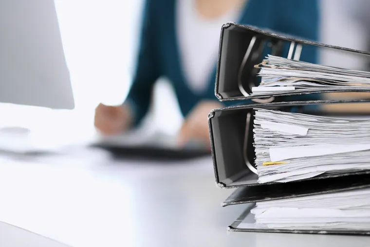 Organized tax records ready for review in an accounting office