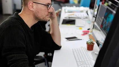 A distributed team collaborating over a secure connection