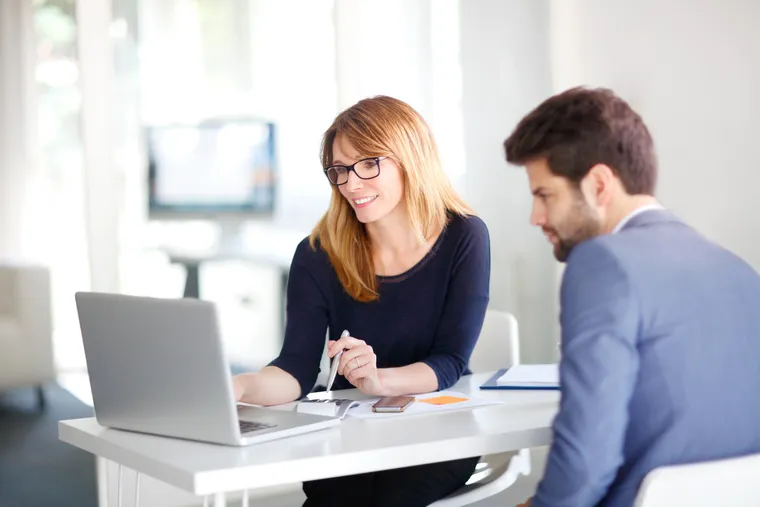 Financial advisor meeting with a client